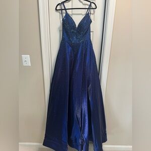 Camille La Vie Midnight Blue Embellished Gown